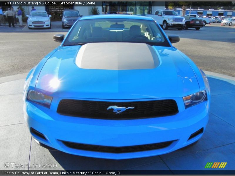 Grabber Blue / Stone 2010 Ford Mustang V6 Coupe