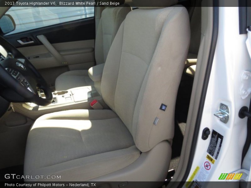 Blizzard White Pearl / Sand Beige 2013 Toyota Highlander V6