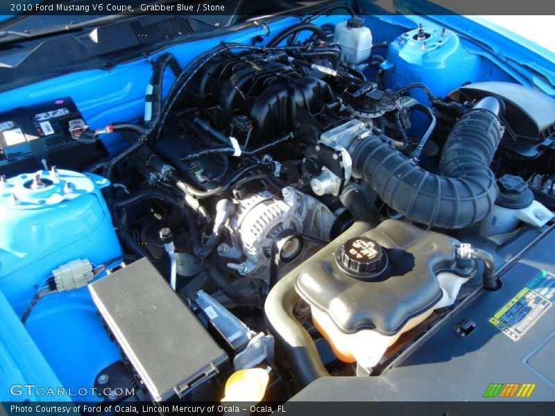 Grabber Blue / Stone 2010 Ford Mustang V6 Coupe