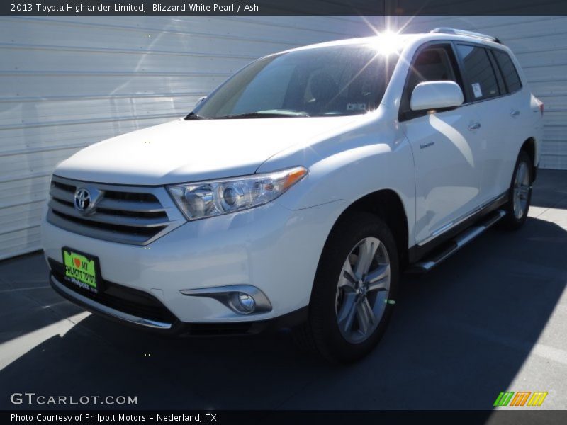 Blizzard White Pearl / Ash 2013 Toyota Highlander Limited