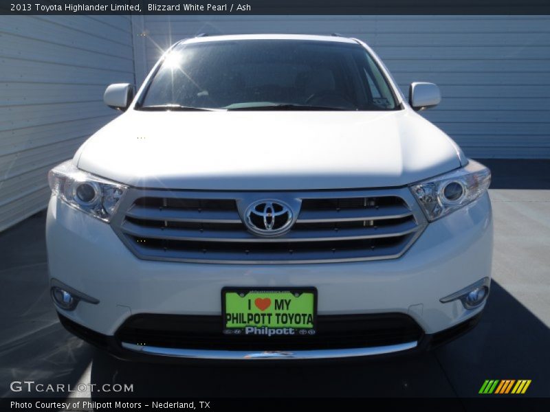 Blizzard White Pearl / Ash 2013 Toyota Highlander Limited