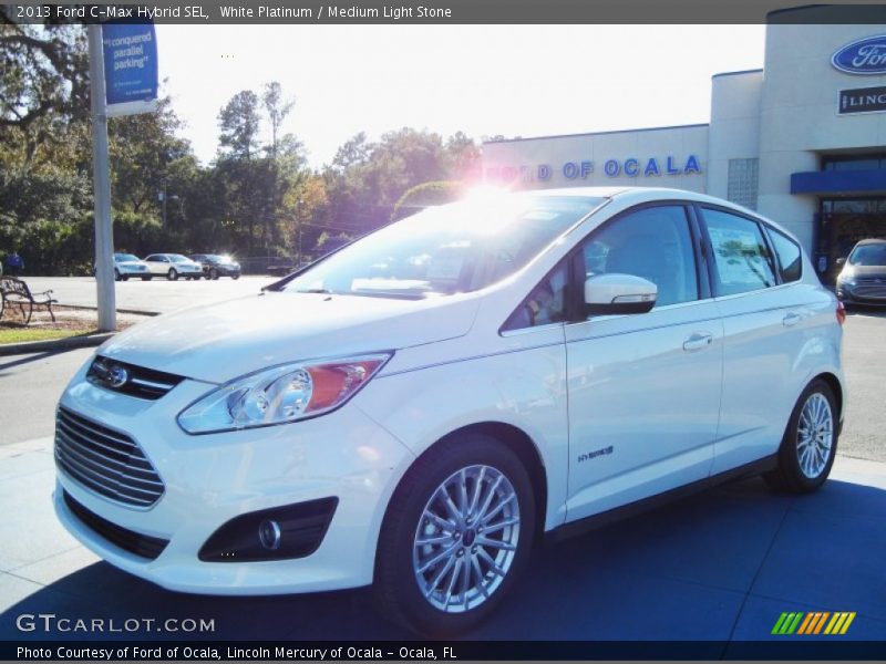 White Platinum / Medium Light Stone 2013 Ford C-Max Hybrid SEL