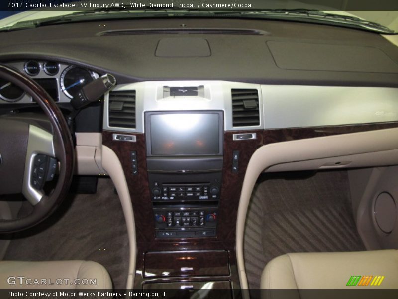 White Diamond Tricoat / Cashmere/Cocoa 2012 Cadillac Escalade ESV Luxury AWD