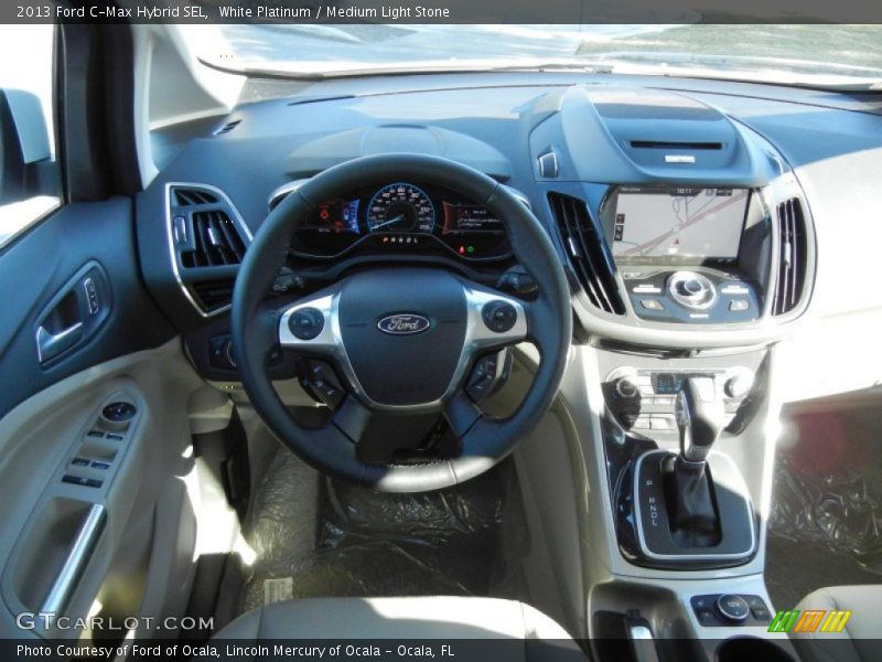 White Platinum / Medium Light Stone 2013 Ford C-Max Hybrid SEL