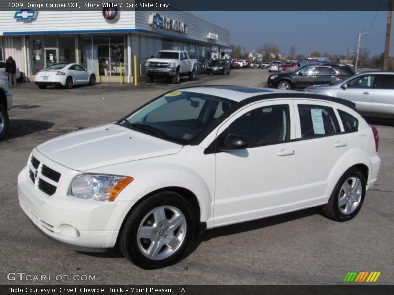 Stone White / Dark Slate Gray 2009 Dodge Caliber SXT