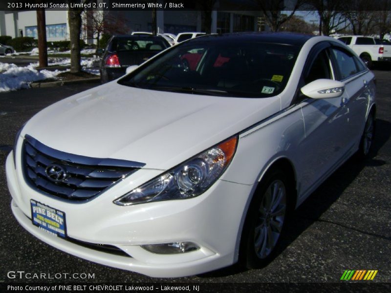 Shimmering White / Black 2013 Hyundai Sonata Limited 2.0T