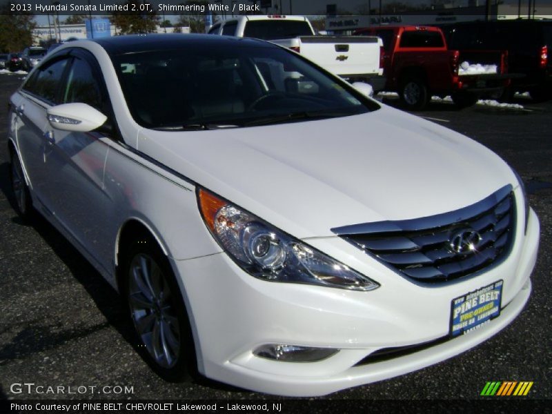 Shimmering White / Black 2013 Hyundai Sonata Limited 2.0T