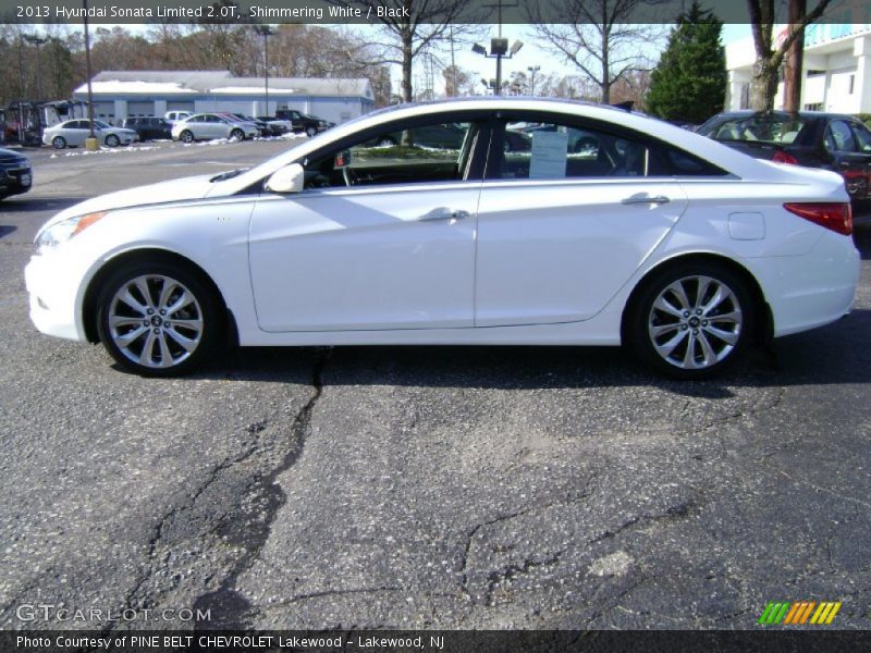 Shimmering White / Black 2013 Hyundai Sonata Limited 2.0T