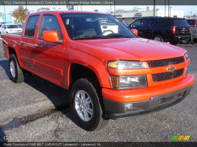 Inferno Orange Metallic / Ebony 2012 Chevrolet Colorado LT Crew Cab 4x4