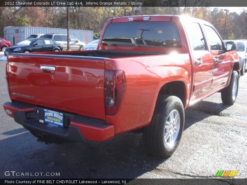 Inferno Orange Metallic / Ebony 2012 Chevrolet Colorado LT Crew Cab 4x4