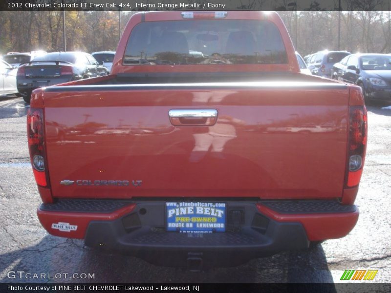 Inferno Orange Metallic / Ebony 2012 Chevrolet Colorado LT Crew Cab 4x4