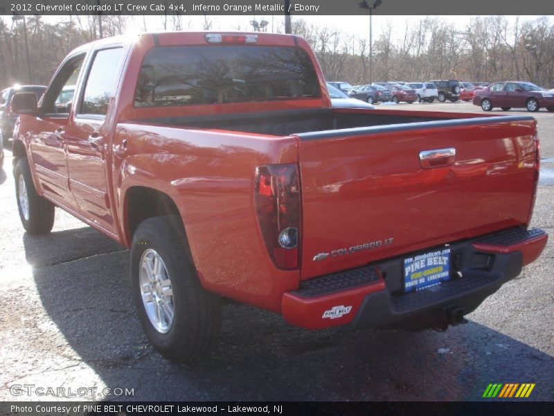 Inferno Orange Metallic / Ebony 2012 Chevrolet Colorado LT Crew Cab 4x4