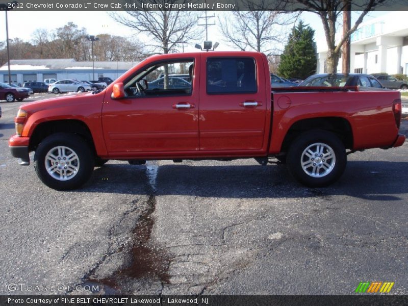 Inferno Orange Metallic / Ebony 2012 Chevrolet Colorado LT Crew Cab 4x4