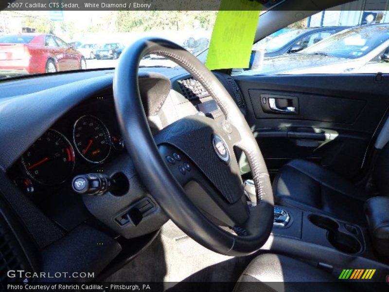 White Diamond / Ebony 2007 Cadillac CTS Sedan