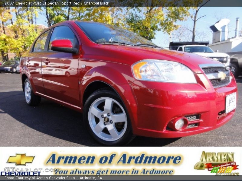Sport Red / Charcoal Black 2007 Chevrolet Aveo LT Sedan