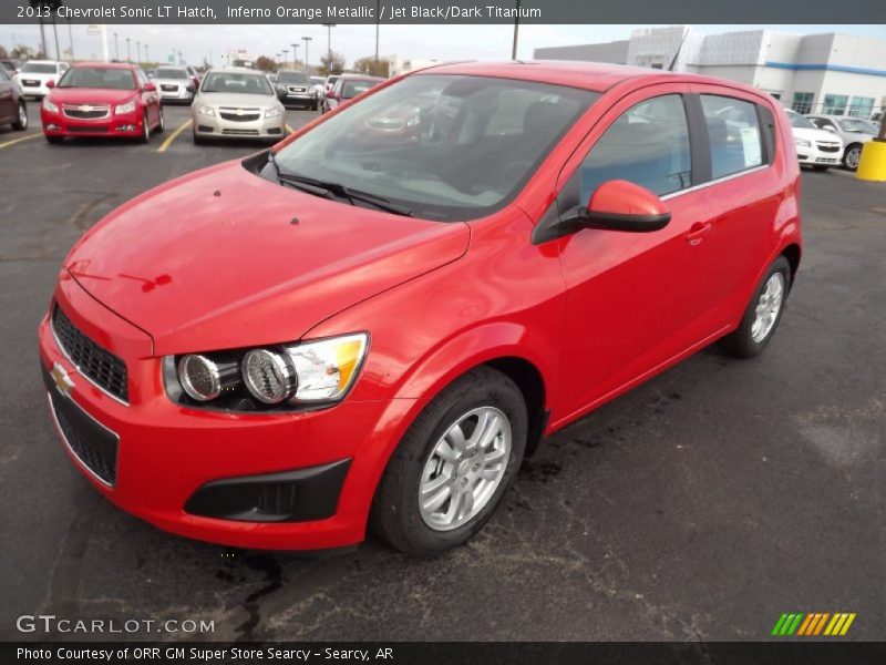 Inferno Orange Metallic / Jet Black/Dark Titanium 2013 Chevrolet Sonic LT Hatch