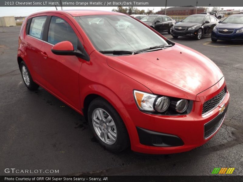 Inferno Orange Metallic / Jet Black/Dark Titanium 2013 Chevrolet Sonic LT Hatch