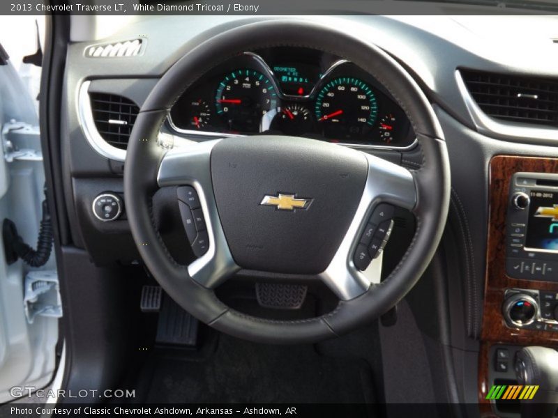 White Diamond Tricoat / Ebony 2013 Chevrolet Traverse LT