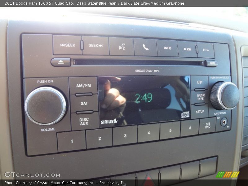 Deep Water Blue Pearl / Dark Slate Gray/Medium Graystone 2011 Dodge Ram 1500 ST Quad Cab