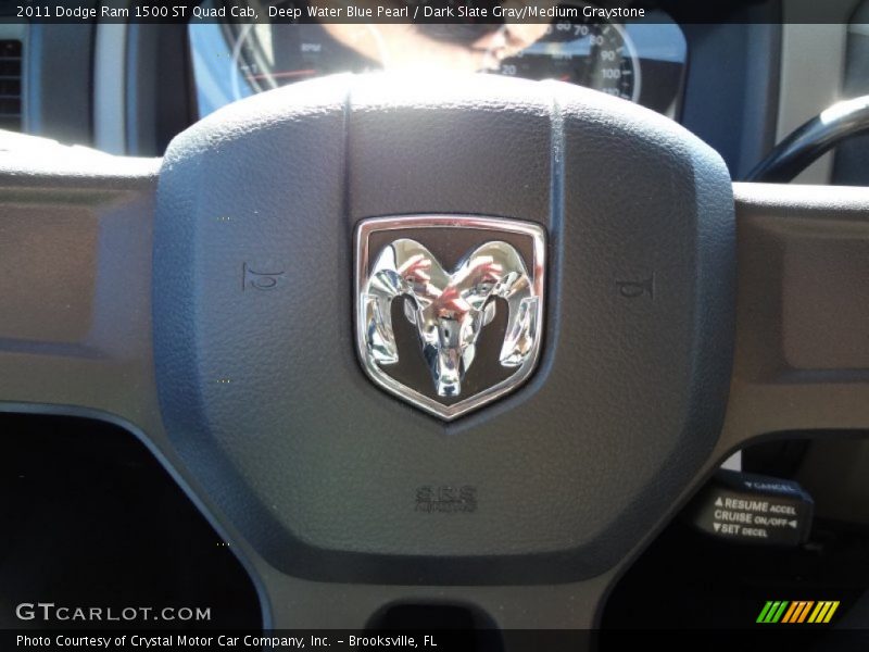 Deep Water Blue Pearl / Dark Slate Gray/Medium Graystone 2011 Dodge Ram 1500 ST Quad Cab