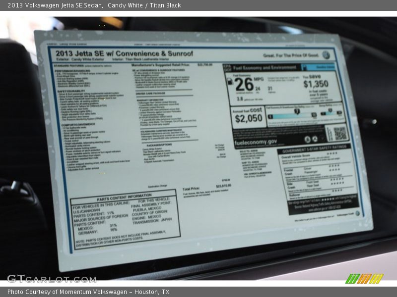Candy White / Titan Black 2013 Volkswagen Jetta SE Sedan