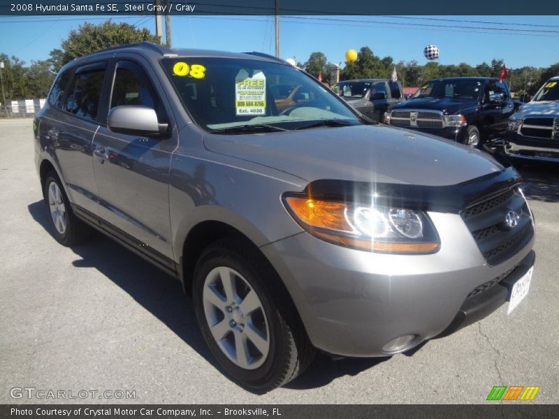 Steel Gray / Gray 2008 Hyundai Santa Fe SE