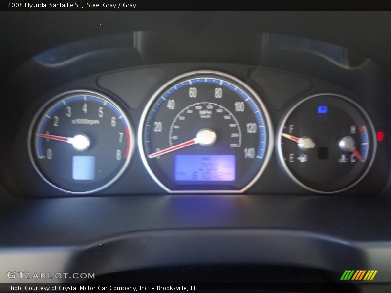 Steel Gray / Gray 2008 Hyundai Santa Fe SE