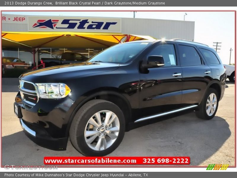 Brilliant Black Crystal Pearl / Dark Graystone/Medium Graystone 2013 Dodge Durango Crew