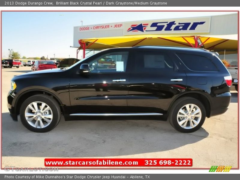Brilliant Black Crystal Pearl / Dark Graystone/Medium Graystone 2013 Dodge Durango Crew