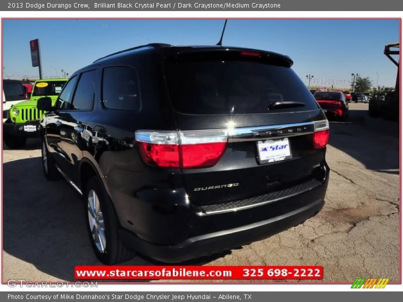 Brilliant Black Crystal Pearl / Dark Graystone/Medium Graystone 2013 Dodge Durango Crew
