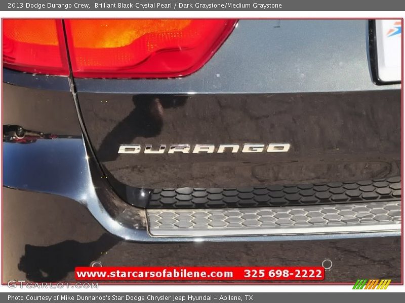 Brilliant Black Crystal Pearl / Dark Graystone/Medium Graystone 2013 Dodge Durango Crew
