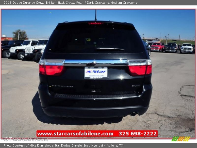 Brilliant Black Crystal Pearl / Dark Graystone/Medium Graystone 2013 Dodge Durango Crew