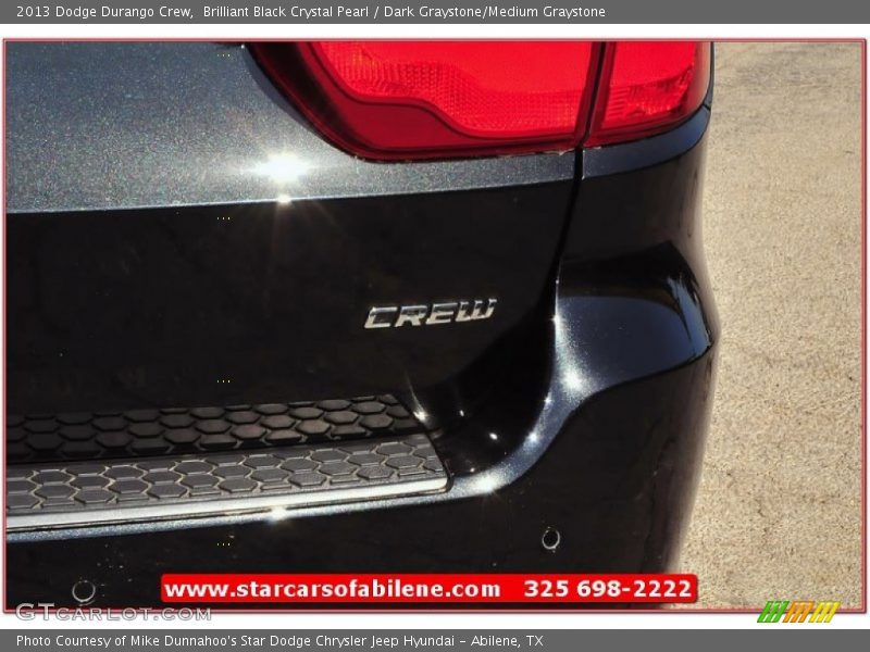Brilliant Black Crystal Pearl / Dark Graystone/Medium Graystone 2013 Dodge Durango Crew