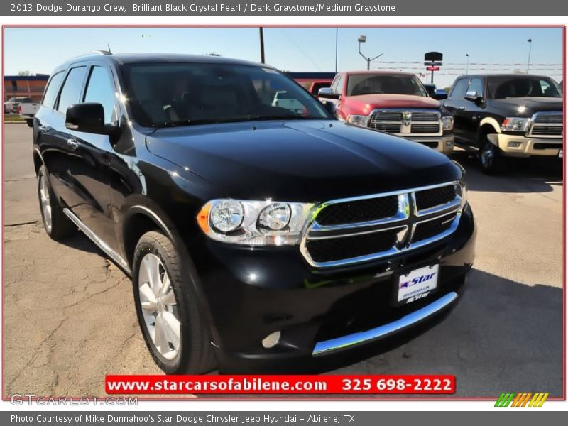 Brilliant Black Crystal Pearl / Dark Graystone/Medium Graystone 2013 Dodge Durango Crew