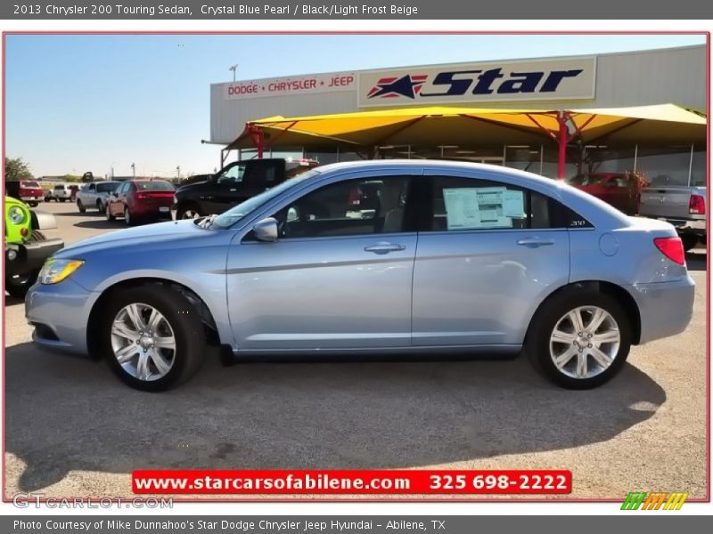 Crystal Blue Pearl / Black/Light Frost Beige 2013 Chrysler 200 Touring Sedan