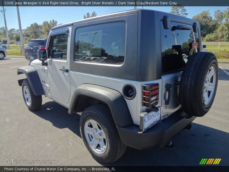 Bright Silver Metallic / Dark Slate Gray/Medium Slate Gray 2008 Jeep Wrangler X 4x4 Right Hand Drive