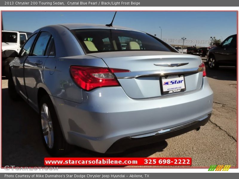 Crystal Blue Pearl / Black/Light Frost Beige 2013 Chrysler 200 Touring Sedan