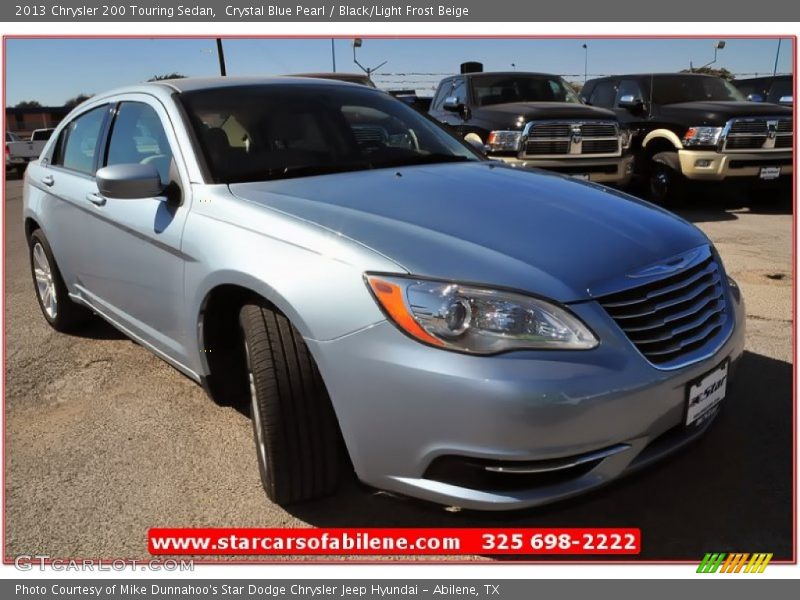 Crystal Blue Pearl / Black/Light Frost Beige 2013 Chrysler 200 Touring Sedan