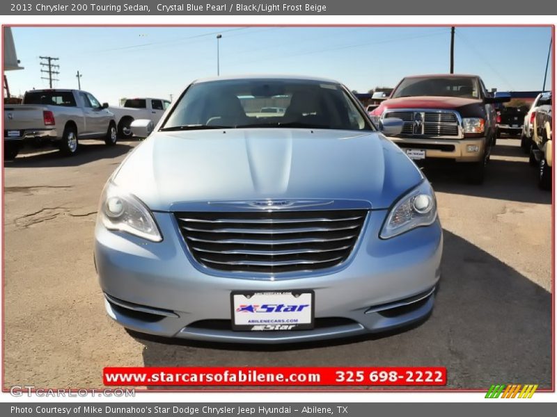 Crystal Blue Pearl / Black/Light Frost Beige 2013 Chrysler 200 Touring Sedan