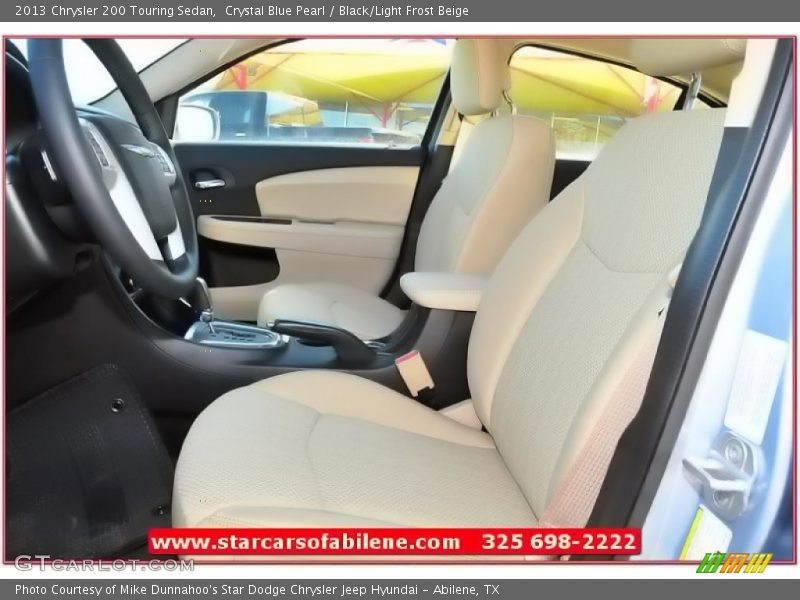 Crystal Blue Pearl / Black/Light Frost Beige 2013 Chrysler 200 Touring Sedan