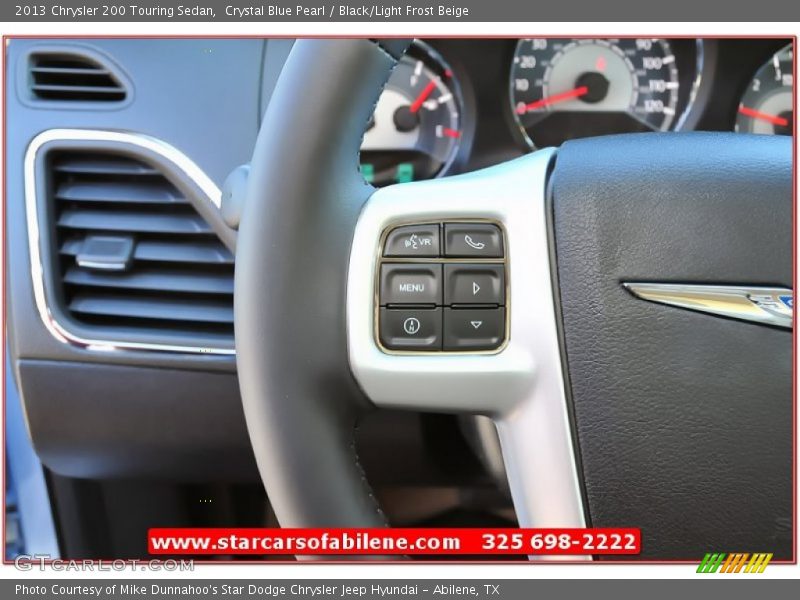 Crystal Blue Pearl / Black/Light Frost Beige 2013 Chrysler 200 Touring Sedan