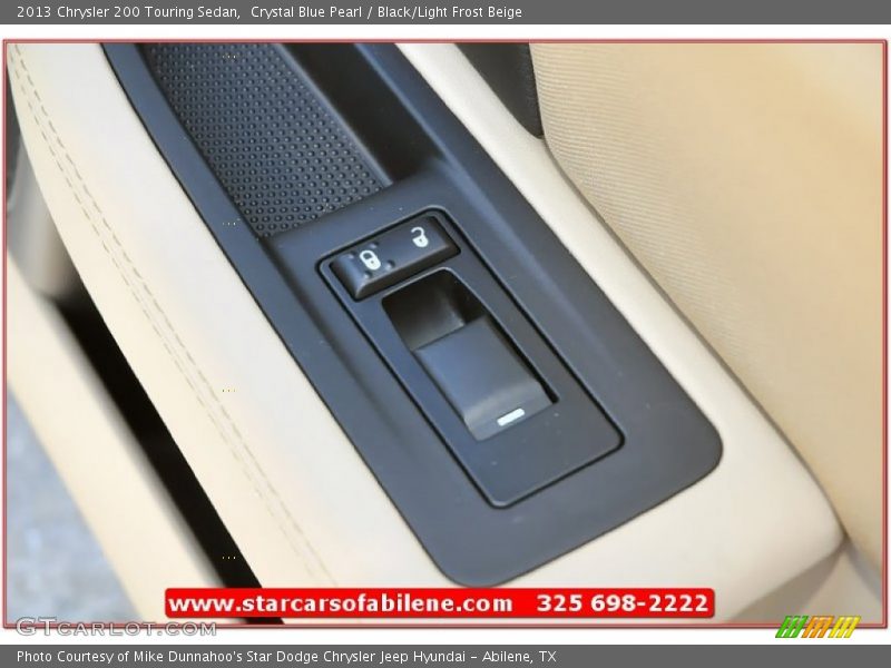 Crystal Blue Pearl / Black/Light Frost Beige 2013 Chrysler 200 Touring Sedan