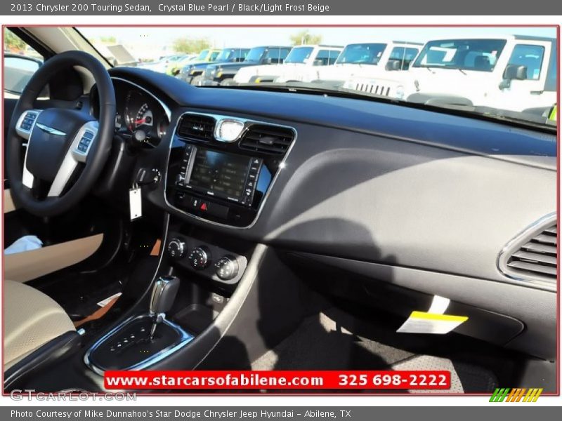 Crystal Blue Pearl / Black/Light Frost Beige 2013 Chrysler 200 Touring Sedan