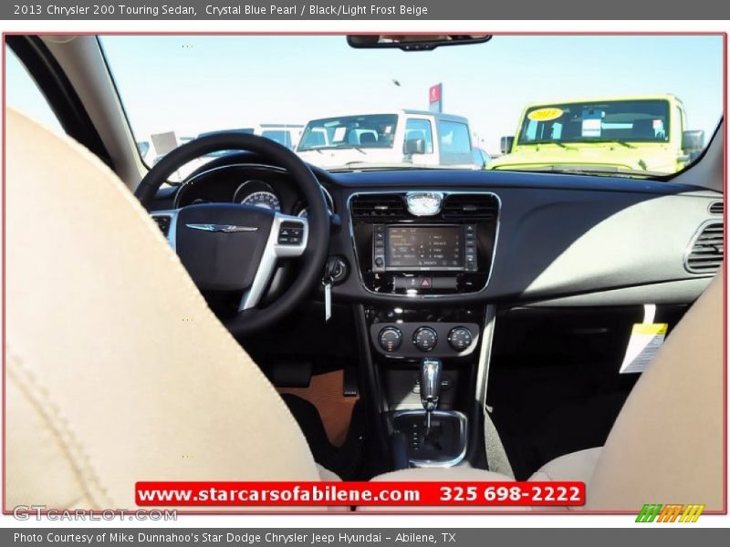 Crystal Blue Pearl / Black/Light Frost Beige 2013 Chrysler 200 Touring Sedan