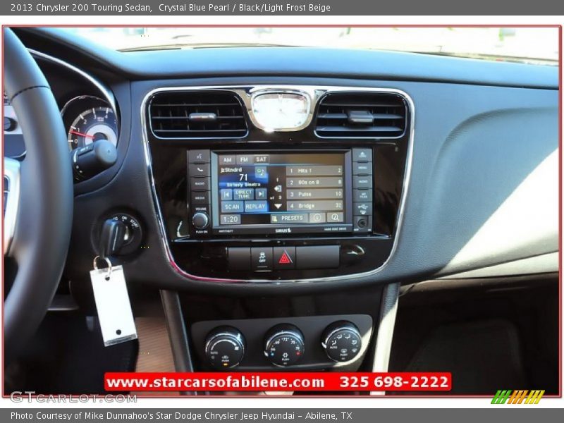 Crystal Blue Pearl / Black/Light Frost Beige 2013 Chrysler 200 Touring Sedan