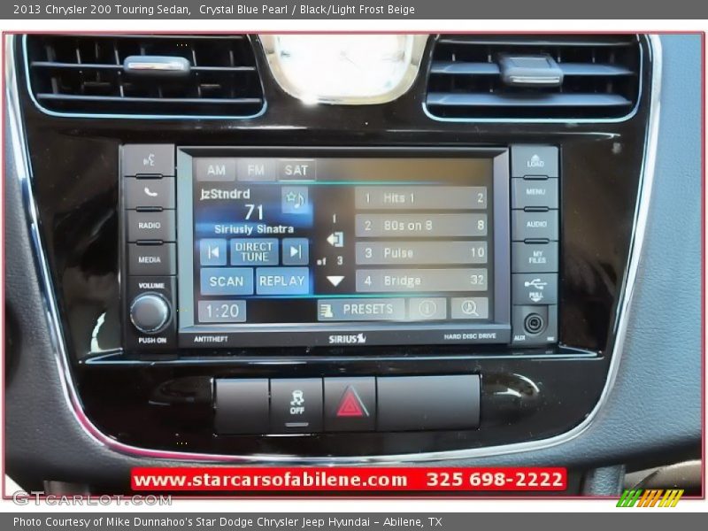 Crystal Blue Pearl / Black/Light Frost Beige 2013 Chrysler 200 Touring Sedan