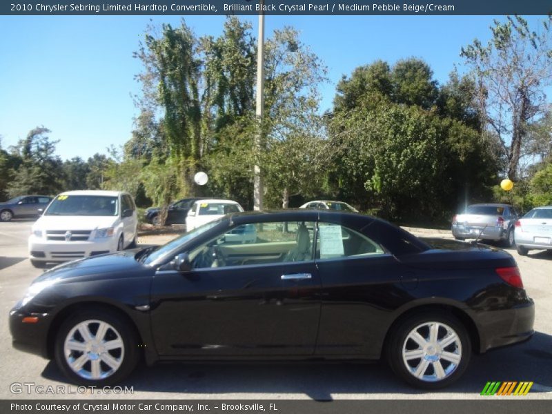 Brilliant Black Crystal Pearl / Medium Pebble Beige/Cream 2010 Chrysler Sebring Limited Hardtop Convertible