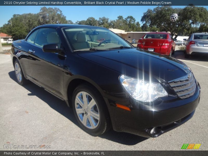Brilliant Black Crystal Pearl / Medium Pebble Beige/Cream 2010 Chrysler Sebring Limited Hardtop Convertible