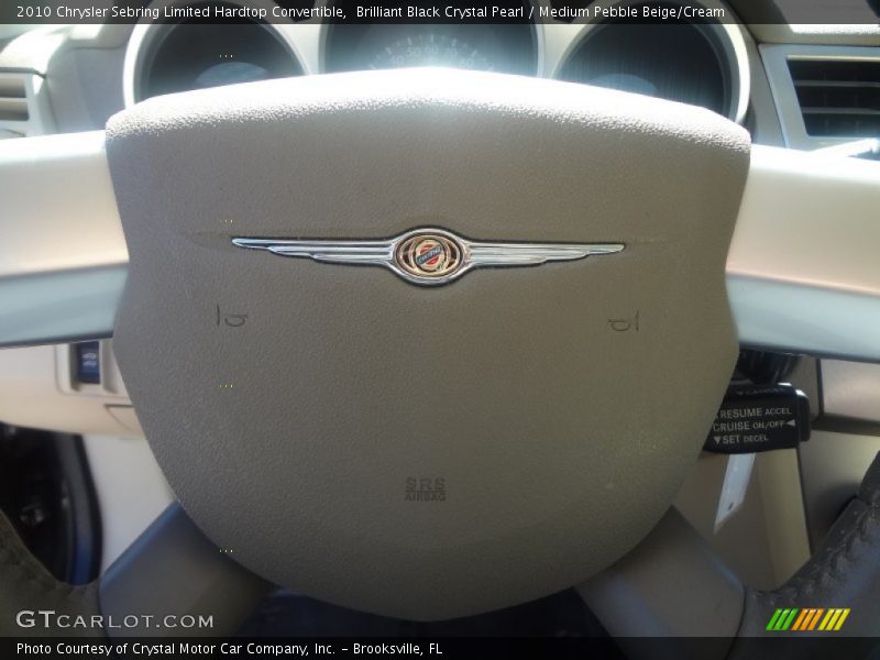 Brilliant Black Crystal Pearl / Medium Pebble Beige/Cream 2010 Chrysler Sebring Limited Hardtop Convertible