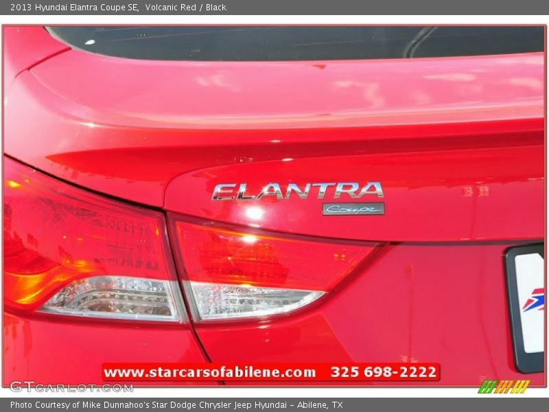 Volcanic Red / Black 2013 Hyundai Elantra Coupe SE